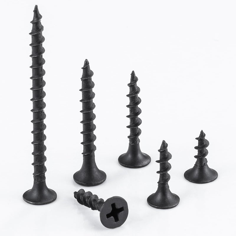 Wensilon (171 pcs)#8X1-1/2 Black Fastener Drywall Screws-Phillips with coarse Threaded tip, Black, Suitable for Drywall Slate, Wood, etc.(1 pounds) - Image 4